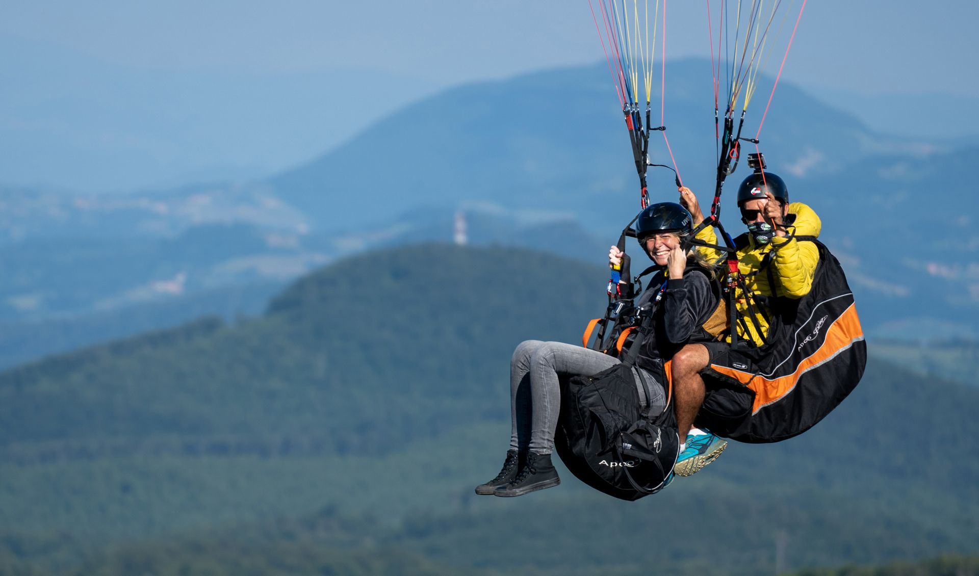 tandem paragliding flight over zlatibor